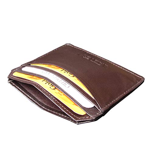 ABYS Genuine Leather Coffee Brown Credit Card Holder||Card Case||Pocket Wallet for Men & Women - Image 3