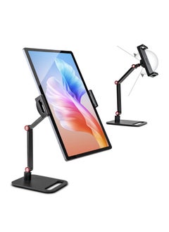 XiuWoo Tablet Stand Holder, Desktop Tablet Phone Stand with 2 Adjustable Arm and 360° Rotates, Foldable Stand Holder for Mobile Phone and Tablet  - Image 1