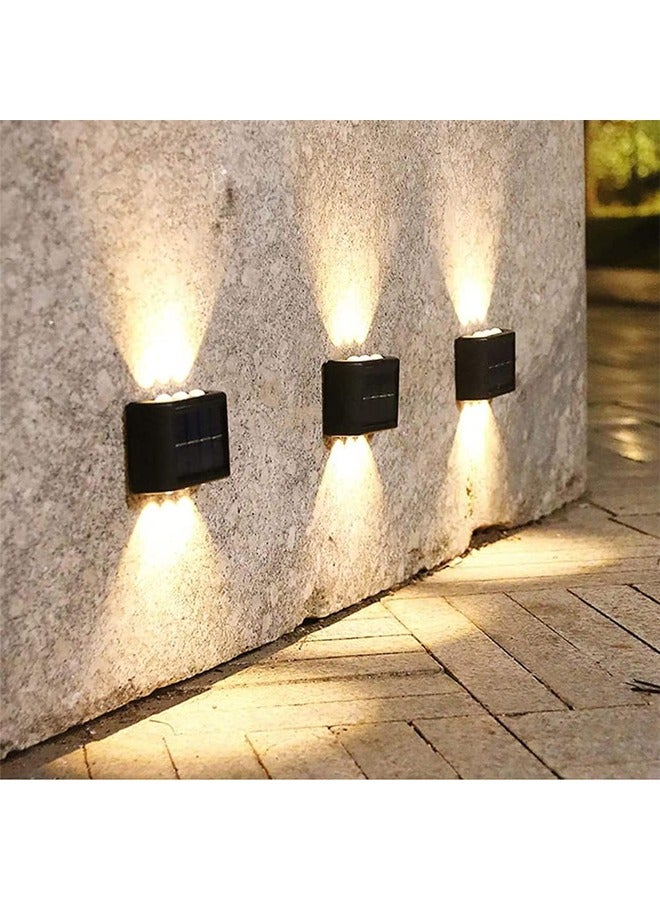 2 Pack Solar Fence Lights, 6 Small Solar Lights, LED Solar Wall Lights Outdoor, Waterproof Security Night Sensor Light for Pathway, Porch Yard, Garage Garden, Fence Walkway, Driveway (Including batteries） - Image 4