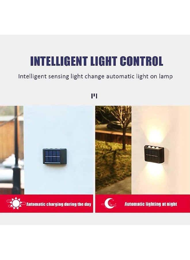 2 Pack Solar Fence Lights, 6 Small Solar Lights, LED Solar Wall Lights Outdoor, Waterproof Security Night Sensor Light for Pathway, Porch Yard, Garage Garden, Fence Walkway, Driveway (Including batteries） - Image 5