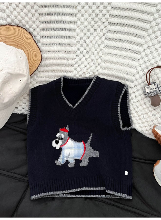 Korean Style Baby Spring And Autum Super Cute Cartoon Knitted Vest For Men And Women Baby Sweater Kidsren's Outer Vest Trendy - Image 2