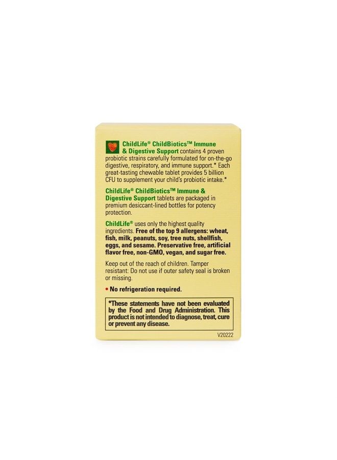 CHILDLIFE ESSENTIALS ChildBiotics Immune & Digestive Support - Kids Probiotic, Contains Live Probiotics, Good for Digestion & Immune Support, Allergen-Free, Non-GMO - Natural Berry Flavor, 30 Tablets  - Image 3
