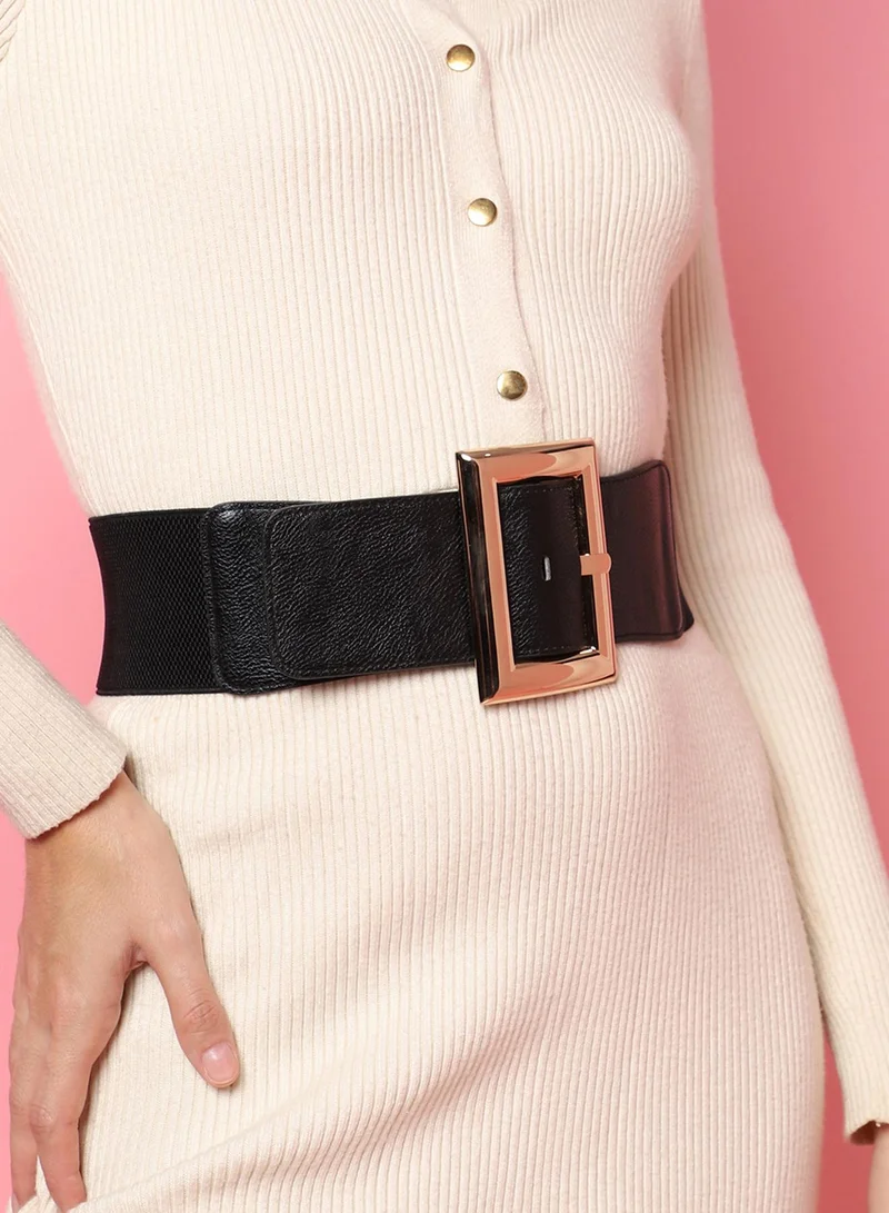 Haute Sauce Black Solid Waist Belt