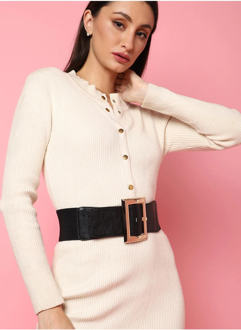 صوص هاوت Black Solid Waist Belt