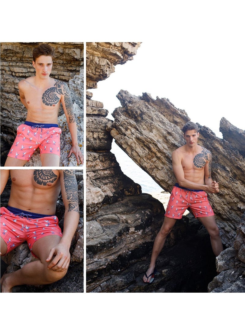 Anemoss Seagull Men Swim Shorts with Elastic Drawstring Waistband Medium - Image 4