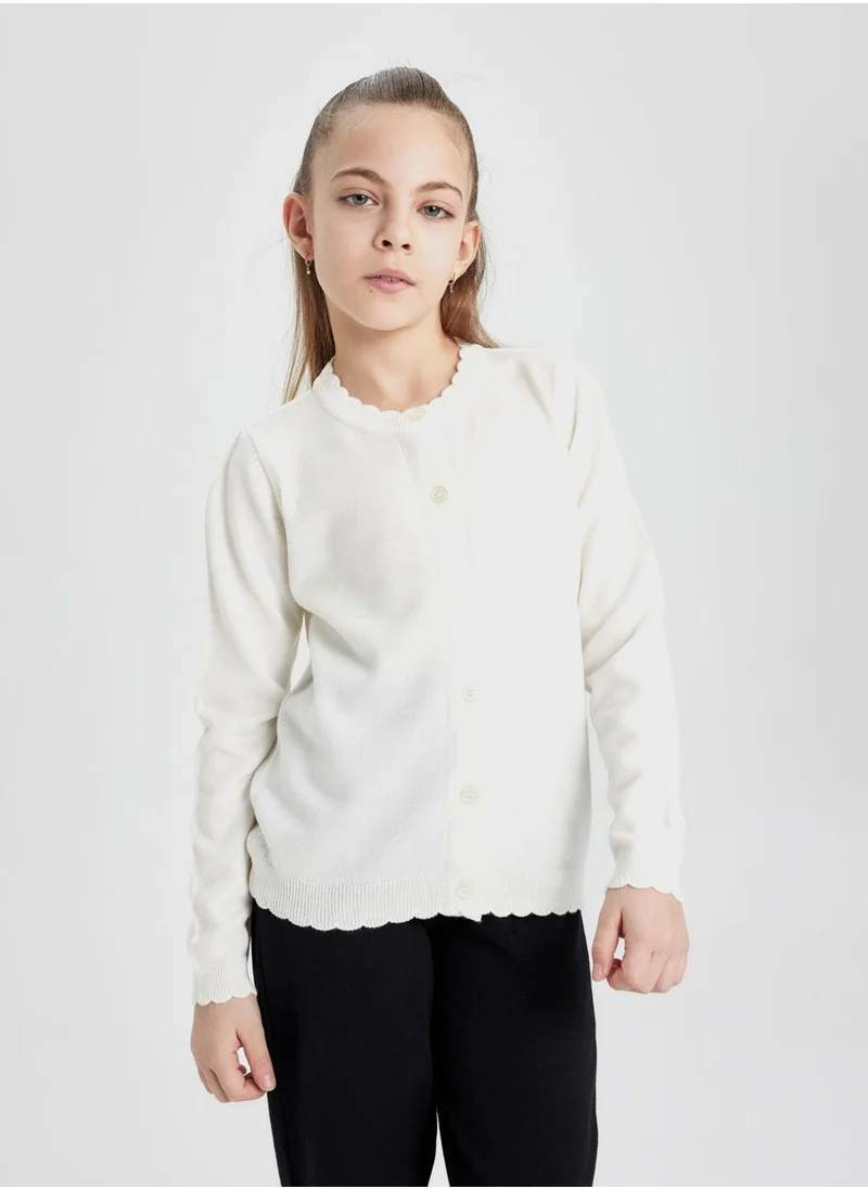 DeFacto Regular Fit Crew Neck Cardigan