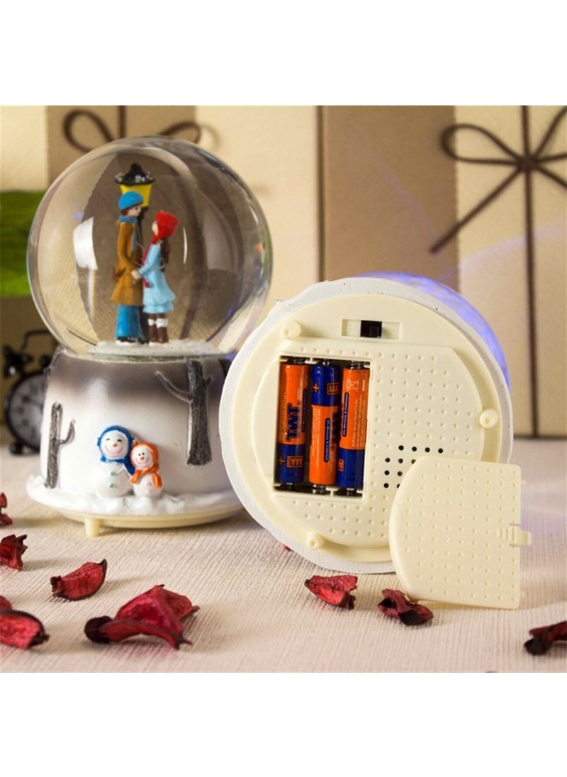Hediyesahibi Gift Owner Personalized Love Medium Size Sprayed Lighted Musical Snow Globe  - Image 3