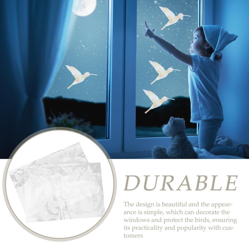 Anti-Collision Hummingbird Static Cling Window Decal, PVC DIY Bird Strike Prevention Sticker for Home and Office, 2pcs Small Rainbow Prism Window Decorations - Image 3