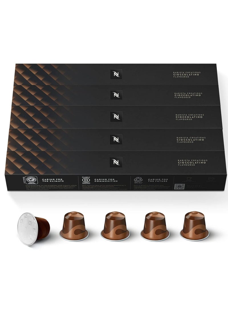 كبسولات نسبرسو الأصلية من تشيوكولاتينو، ٥٠ كبسولة - ٥ كبسولات - عبوة من ٥ قطع