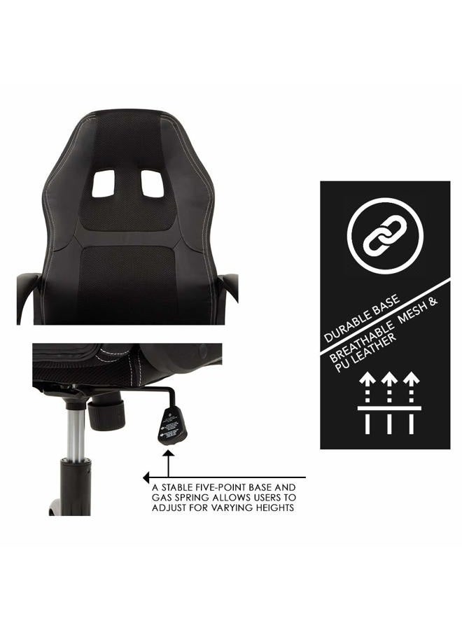 BestOffice Office Chair PC Gaming Chair Cheap Desk Chair Ergonomic PU Leather Executive Computer Chair Lumbar Support for Women, Men (Black) - Image 5