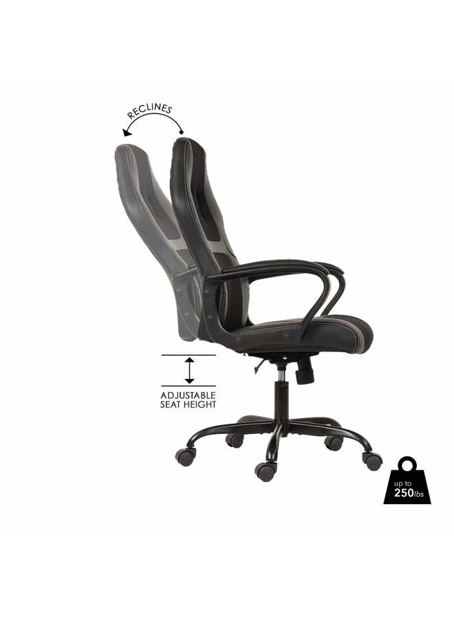 BestOffice Office Chair PC Gaming Chair Cheap Desk Chair Ergonomic PU Leather Executive Computer Chair Lumbar Support for Women, Men (Black) - Image 3