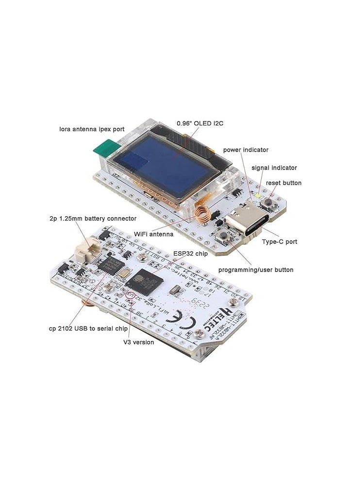 ESP ESP32 Lora V3 Development Board Kit WiFi+BLE SX1262 Lora32 0.96inch OLED Display Module + 915MHz 2Dbi Antenna for Arduino NodeMCU IoT  - Image 2