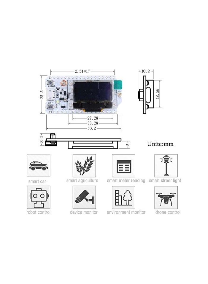 ESP ESP32 Lora V3 Development Board Kit WiFi+BLE SX1262 Lora32 0.96inch OLED Display Module + 915MHz 2Dbi Antenna for Arduino NodeMCU IoT  - Image 3