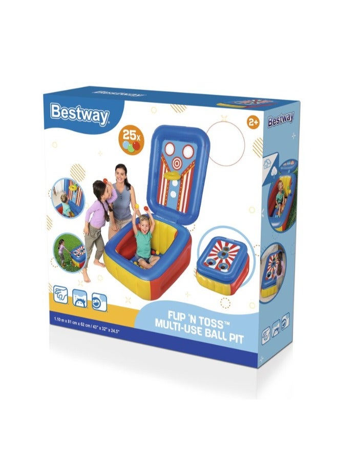 Bestway Flip N Toss Multi-Use Ball Pit, 1.10m x 81cm x 62cm - Image 1