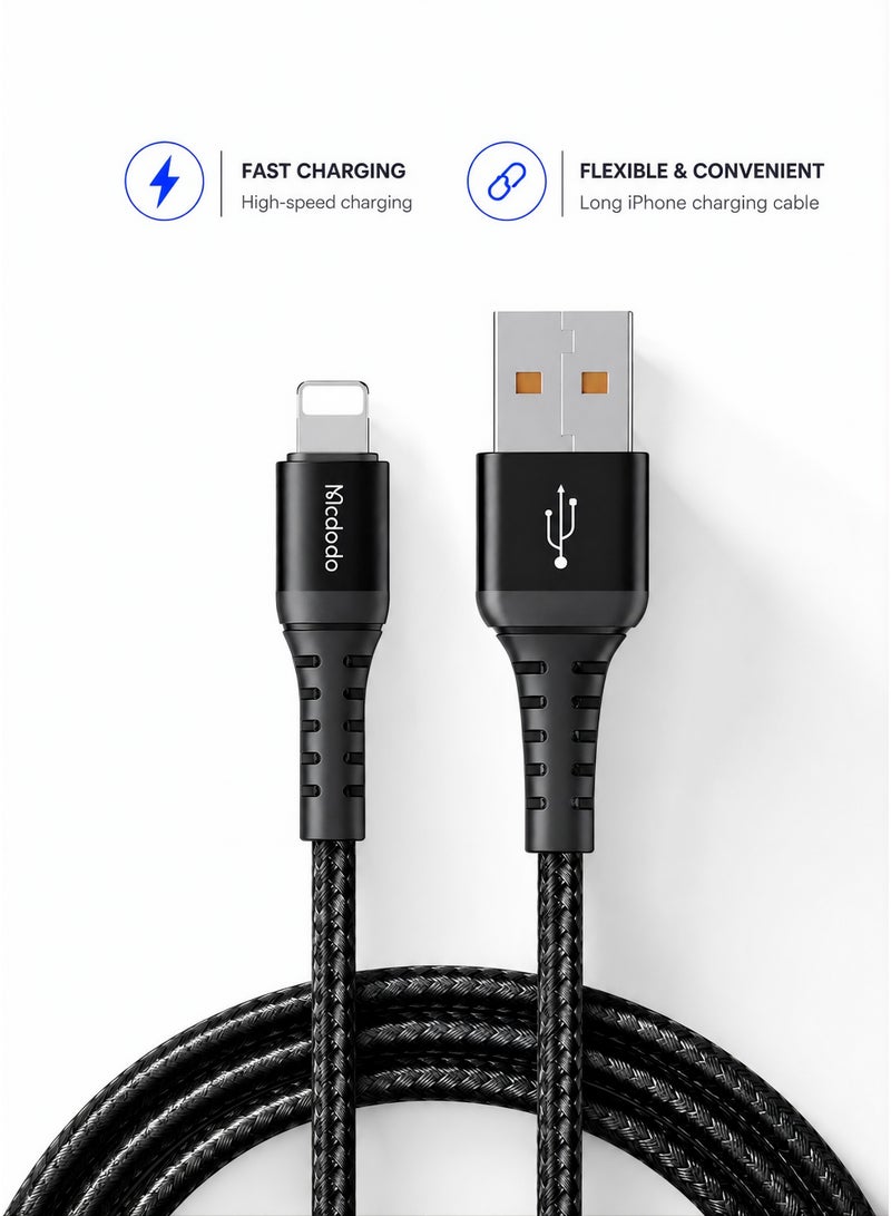 Mcdodo iPhone Charger Cable 3M [MFi Certified] USB-A to Lightning Braided Fast Charging Cable 2.4A Durable Cord Compatible with iPhone 14 13 12 11 Pro Max XR XS 8 7 6 Plus iPad AirPods - Image 1