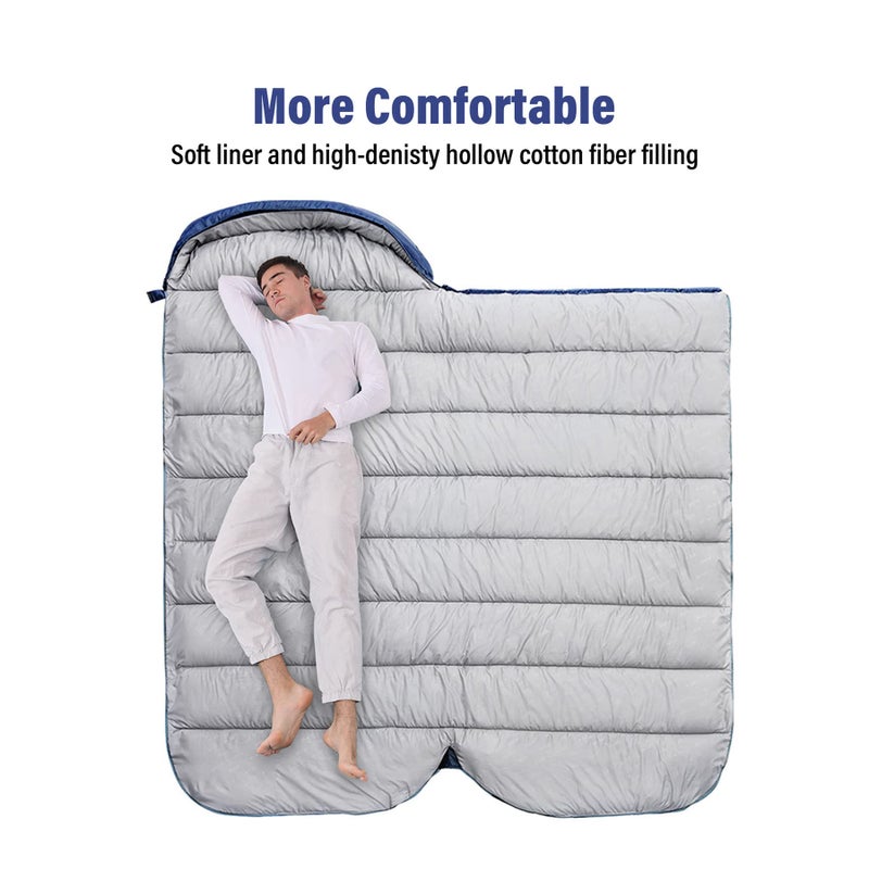 BISINNA XXL Wide Sleeping Bag for Big and Tall Adults,3-4 Season Plus Size Warm and Comfortable Waterproof Lightweight Sleeping Bag - Image 2
