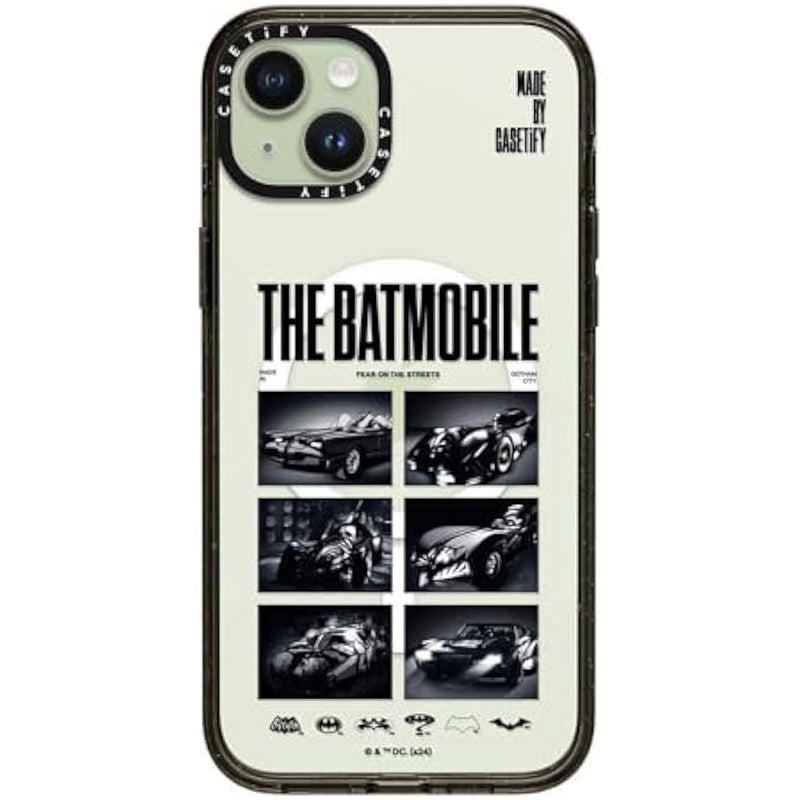 Casetify Impact iPhone 15 Plus Case 【Batman Co-Lab / 4X Military Grade Drop Tested / 8.2ft Drop Protection/Compatible with Magsafe】 - The Batmobile - Clear Black - Image 3
