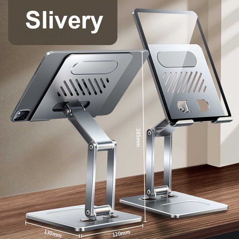 Brand New Tablet Stand, All-Metal Desktop Rotating Holder, Compatible with iPad, Multifunctional Adjustable and Foldable Phone Stand, Universal