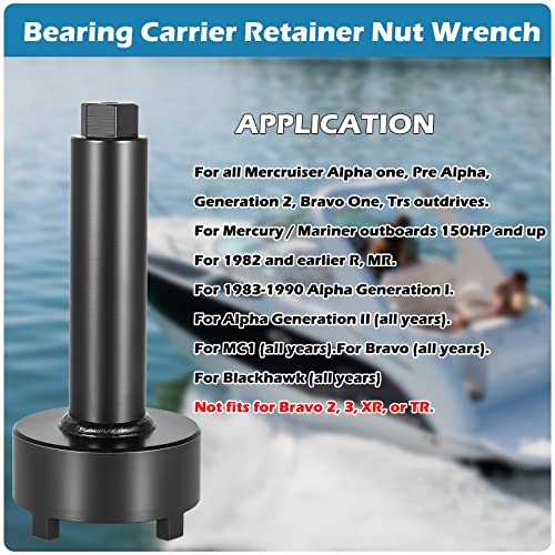 Sunluway Bearing Carrier Retainer Nut Wrench Tool for Mercruiser Alpha one, Pre Alpha, Generation 2, Bravo One, TRS outdrives, Replace# 91-61069, 91-61069T, 18-9858 - Image 2