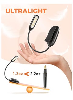 Excefore Reading Light, Book Light for Reading in Bed, 3 Brightness Levels × 3 Color Temperatures Mini Portable Desk Light, Eye-Care USB Rechargeable with 7LEDs Lamp, Flexible Clip-on Desk Light  - Image 5