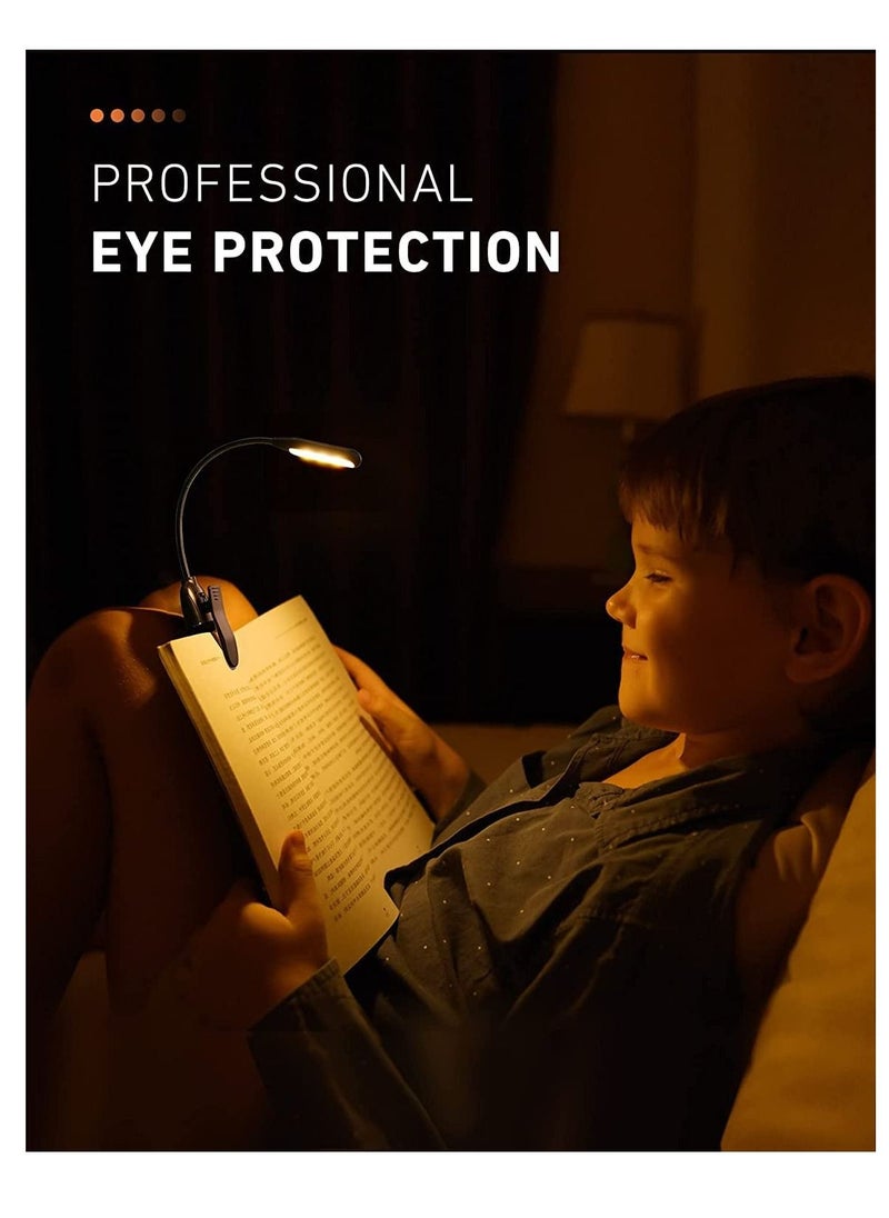 Excefore - Reading Light, Book Light for Reading in Bed, 3 Brightness Levels × 3 Color Temperatures Mini Portable Desk Light, Eye-Care USB Rechargeable with 7LEDs Lamp, Flexible Clip-on Desk Light - Image 1