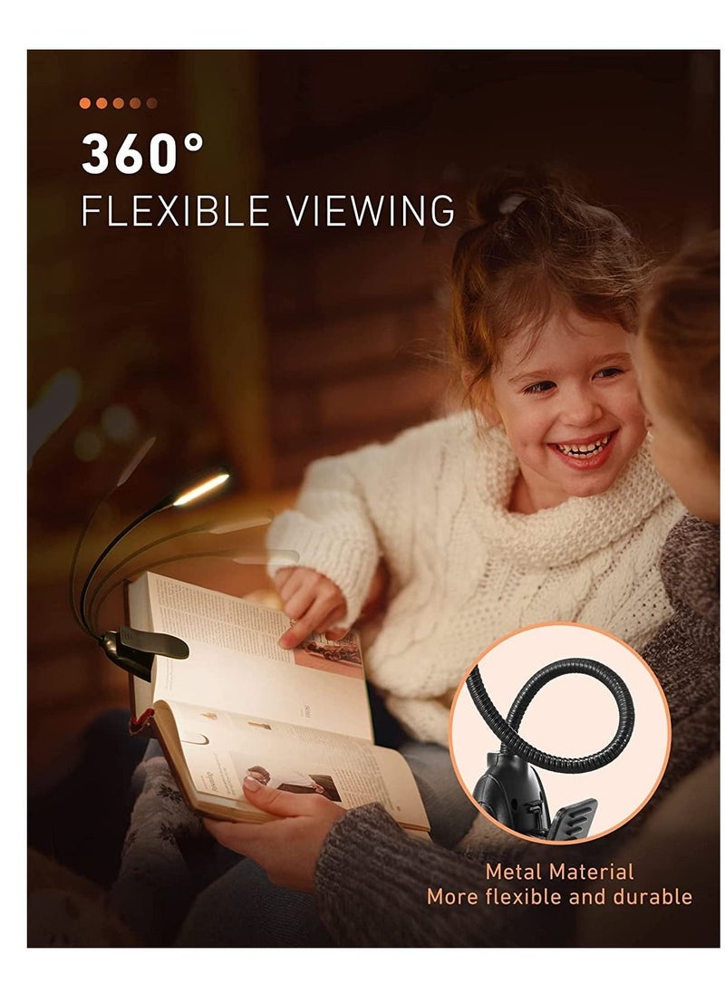 Excefore - Reading Light, Book Light for Reading in Bed, 3 Brightness Levels × 3 Color Temperatures Mini Portable Desk Light, Eye-Care USB Rechargeable with 7LEDs Lamp, Flexible Clip-on Desk Light - Image 1