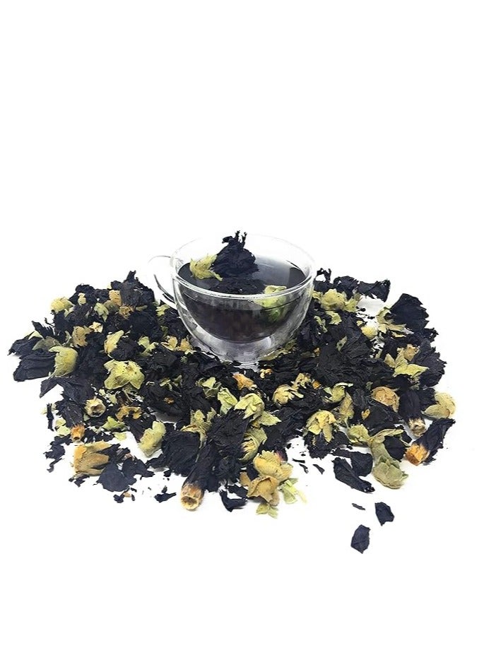 Generic Black Mallow Flower Buds Mesmerizing Black (Rose Hollyhock Mallow Dried Whole Flowers) Beautiful Eye-catcher for Herbal Infusion, Tea, Salads and Dessert - 50g  - Image 2