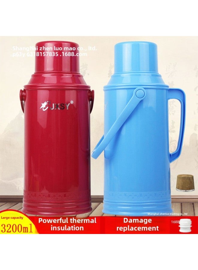 Thermos Household Thermos Plastic Thermos Bottle Water Bottle Large Capacity Thermos Glass Liner 3.2L-Color:7127 Sweet Powder-Capacity:3.2l Separate Shell Without Liner  - Image 2