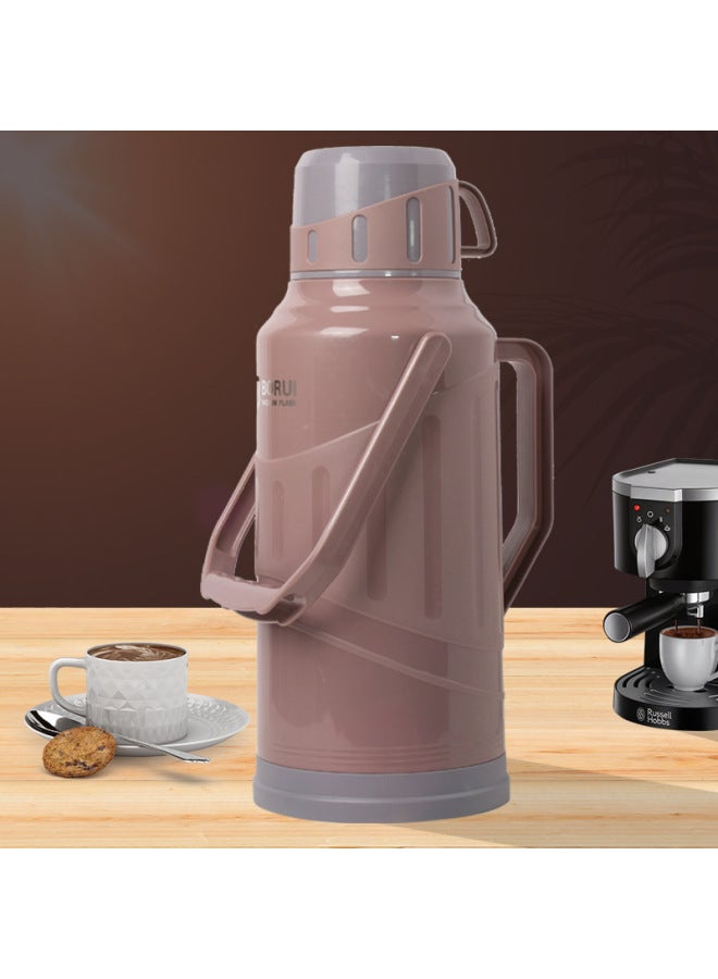 Thermos Household Thermos Plastic Thermos Bottle Water Bottle Large Capacity Thermos Glass Liner 3.2L-Color:7127 Sweet Powder-Capacity:3.2l Separate Shell Without Liner  - Image 1