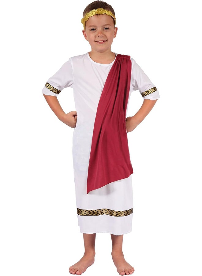 Ciao زي الإمبراطور الروماني للأطفال متوسط | زي إمبراطور روماني قديم مع توغا وإكسسوارات | ملابس تاريخية للأولاد لعيد الهالوين، الكرنفال ومسرحيات المدرسة - Image 1
