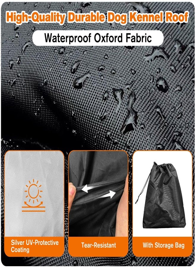 Bhyhok 10'W X 10'L Waterproof Dog Kennel Cover Outdoor 600D Oxford Fabric Dog Kennel Roof with Silver UV-Protective Coating for Windproof, Rainproof, Sun-Protective(Covers Only) - Image 4