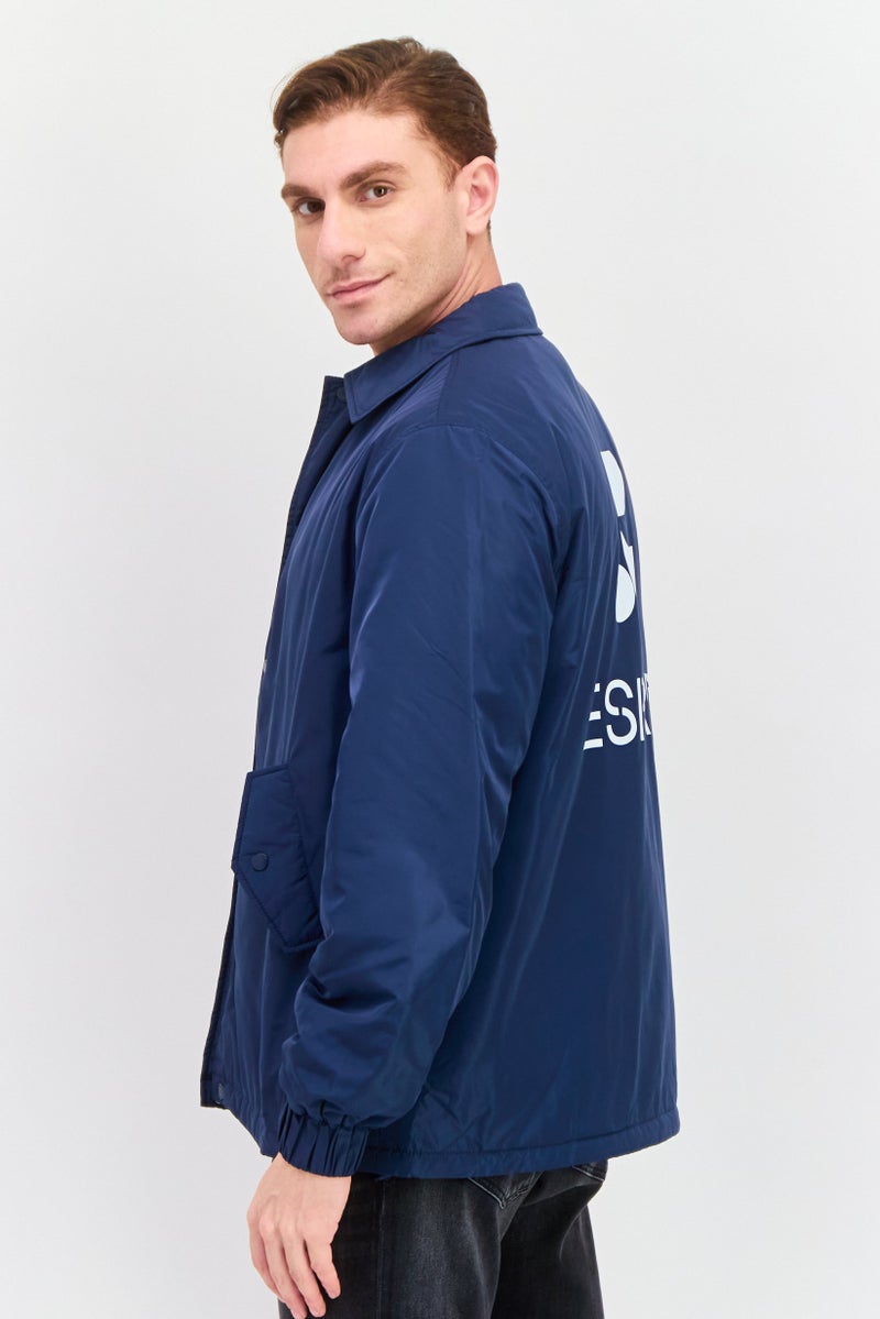 ESPRIT Men Solid Bomber Jacket, Navy - Image 3