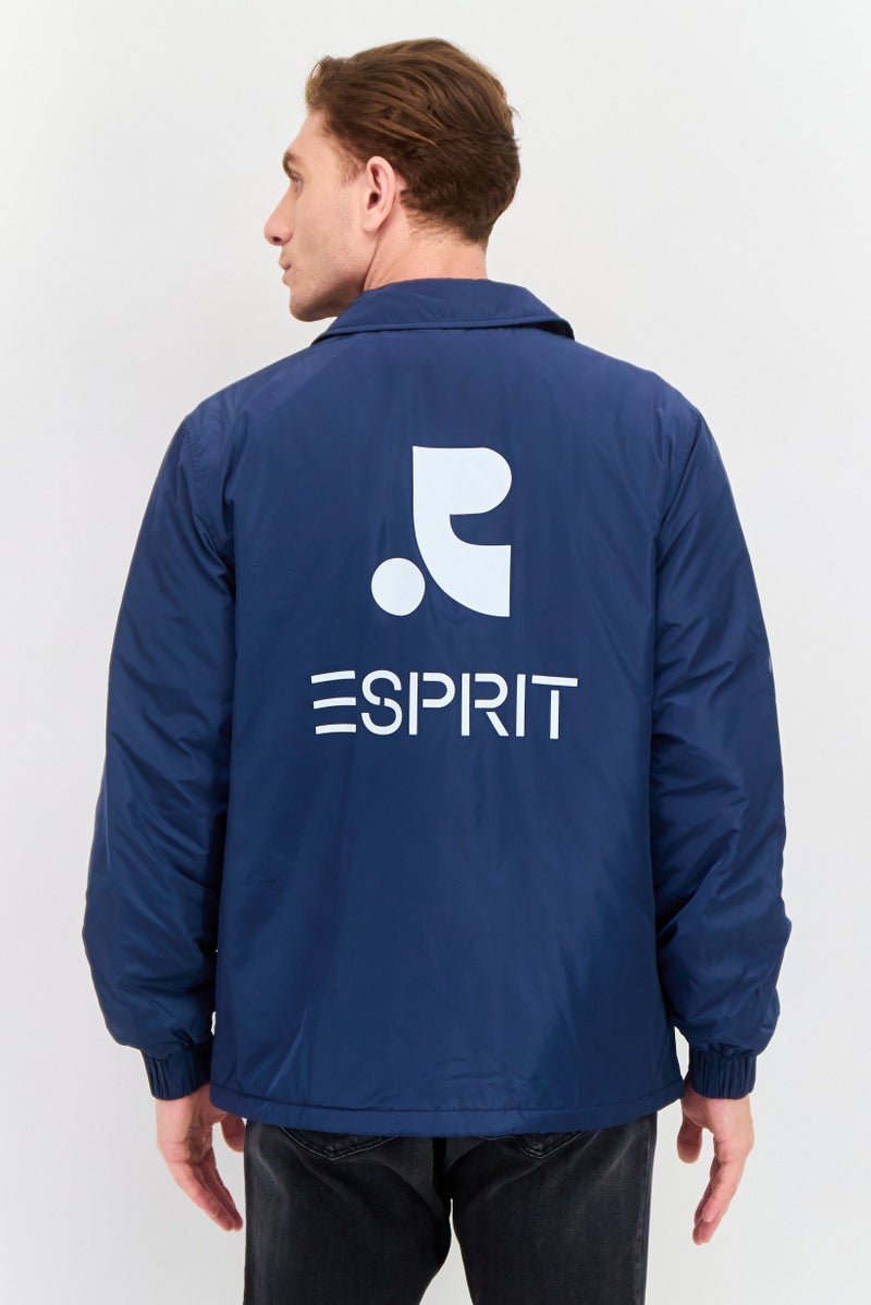 ESPRIT Men Solid Bomber Jacket, Navy - Image 2