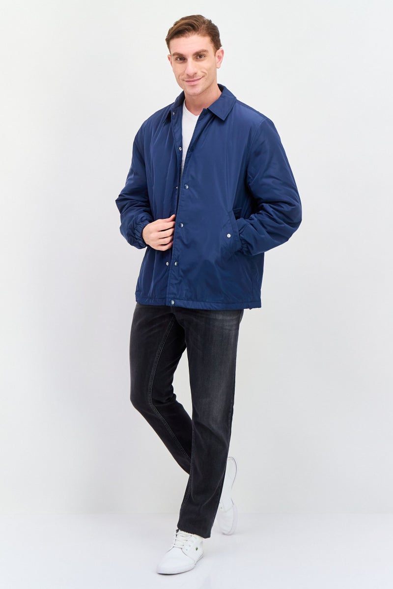 ESPRIT Men Solid Bomber Jacket, Navy - Image 4
