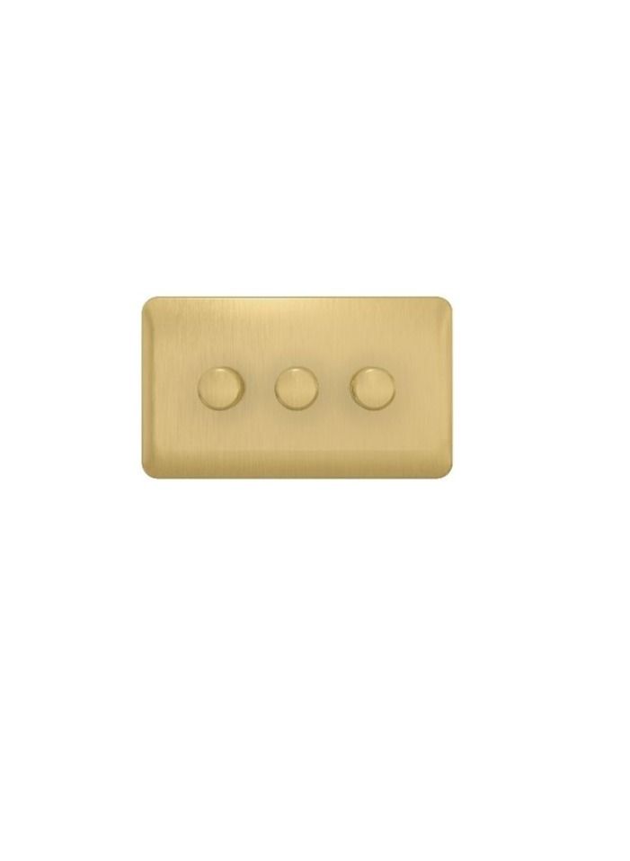 Schneider Electric Lisse GGBL6032CSBS Universal Dimmer Switches - 3 Gang 2 Way - 250W/VA Satin Brass - Image 3
