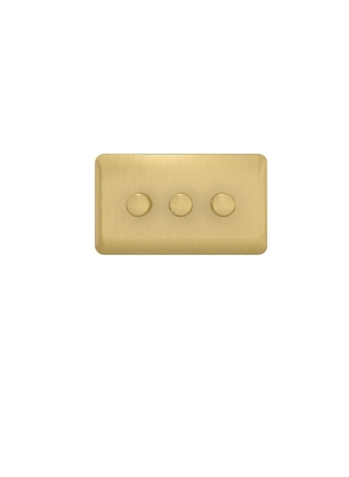 Schneider Electric Lisse GGBL6032CSBS Universal Dimmer Switches - 3 Gang 2 Way - 250W/VA Satin Brass - Image 2