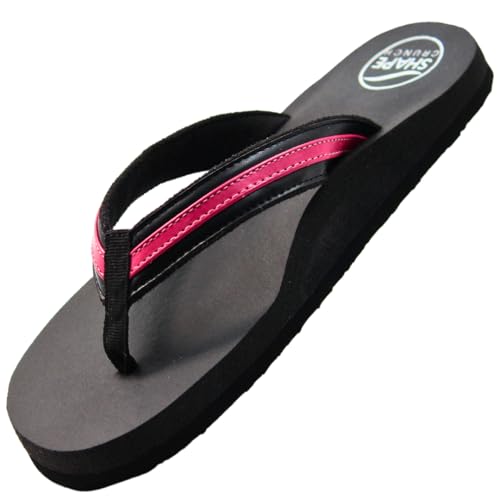 SHAPECRUNCH Women's Arch Support Slippers | Ortho Flipflops with soft MCR footbed - Reduce Pressure on Feet, Joints, and Back (Pink, 6) - Image 1