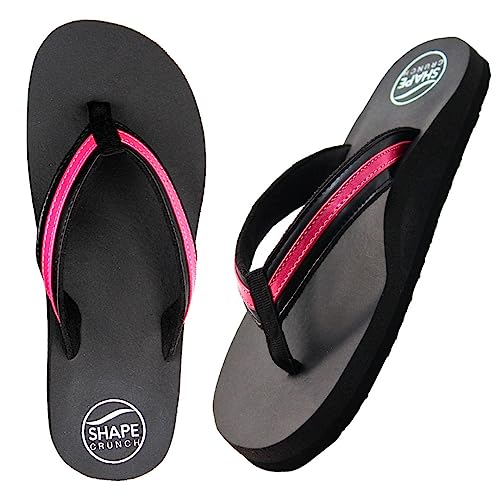 SHAPECRUNCH Women's Arch Support Slippers | Ortho Flipflops with soft MCR footbed - Reduce Pressure on Feet, Joints, and Back (Pink, 6) - Image 2