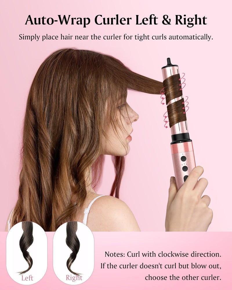 Brightup Dual Voltage Hair Styler - 5 in 1 High Speed Hot Air Styler 1400W Blow Dryer Brush, Negative Ions, Cool Shot Button, Curler, Volumizer, Straighter, No Heat Damage, with Travel Bag - Image 4