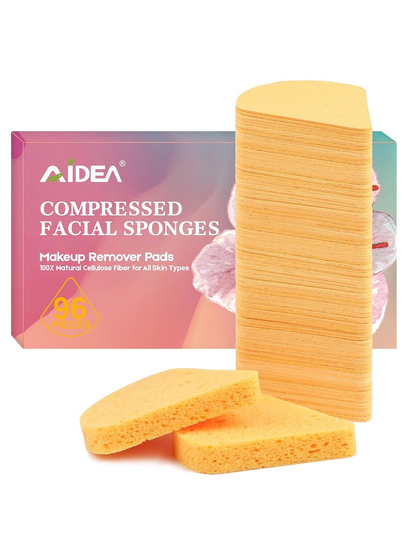 AIDEA - AIDEA 96Count Facial Sponges Compressed, Face Sponges for Cleansing, Natural Cosmetic Makeup Sponges, Sponges for Washing Face, Exfoliating, Makeup Removal, Travel Essentials for Women - Image 1