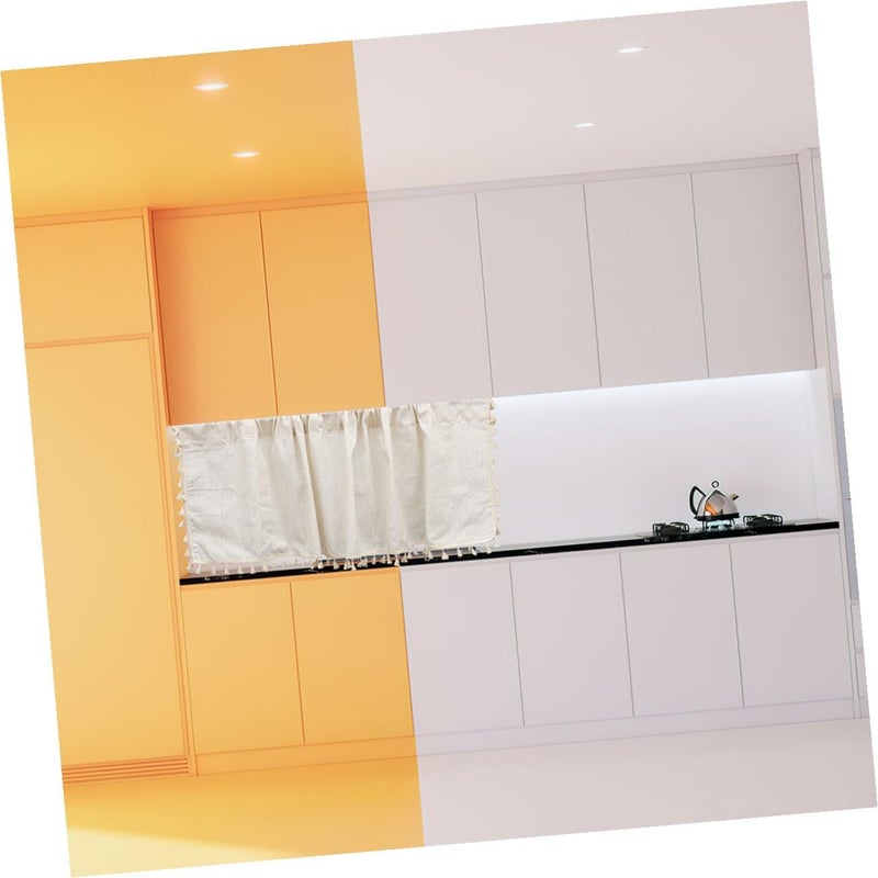 GALPADA Short Slub Linen Valance Curtain with Tassel 150x60cm, Semi-Sheer Decorative Short Curtain for Kitchen Window, Rod Pocket Privacy Drapes for Home and Café - Image 5