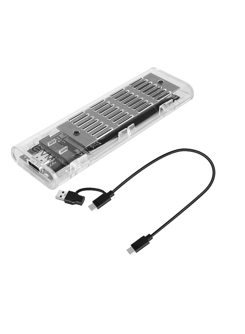 حاوية خارجية M.2 SATA & NVMe SSD مع USB 3.1 الجيل الثاني – نقل بيانات 10Gbps، كابلات Type C إلى C و USB إلى Type C مرفقة، متوافقة مع SSDs 2280/2260/2242/2230 - Image 1
