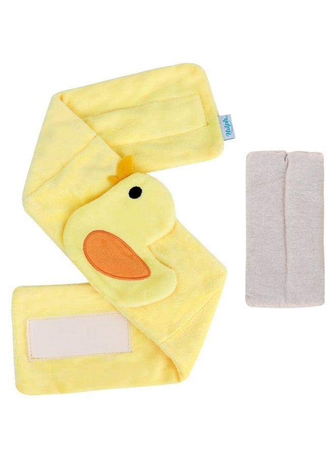 Hilph تخفيف المغص والغازات للرضع، لفافة دافئة للبطن للمواليد الجدد، وسادة تسخين للأطفال، حزام دافئ لتخفيف الغاز، وعسر الهضم، وارتجاع المريء (بطة صفراء) - Image 1