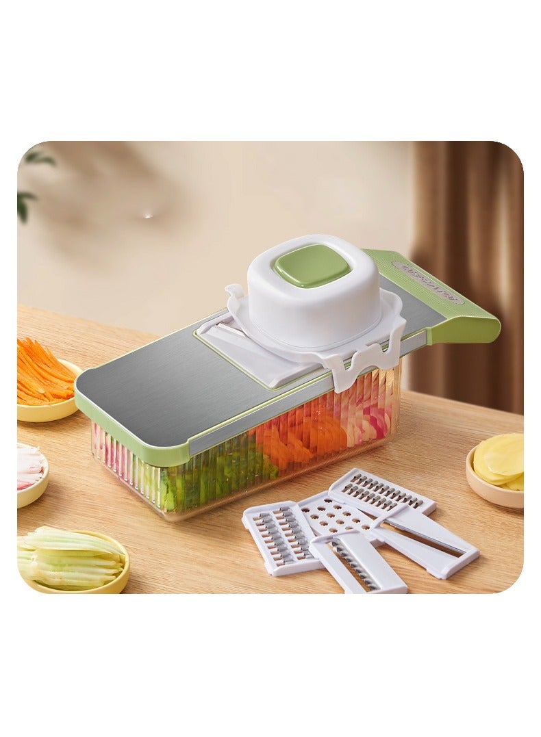 6 in 1 multi-function vegetable and fruit chopper, replaceable blade chopper, slicer set, suitable for home kitchen  - Image 1