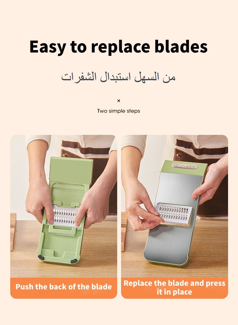 6 in 1 multi-function vegetable and fruit chopper, replaceable blade chopper, slicer set, suitable for home kitchen  - Image 3