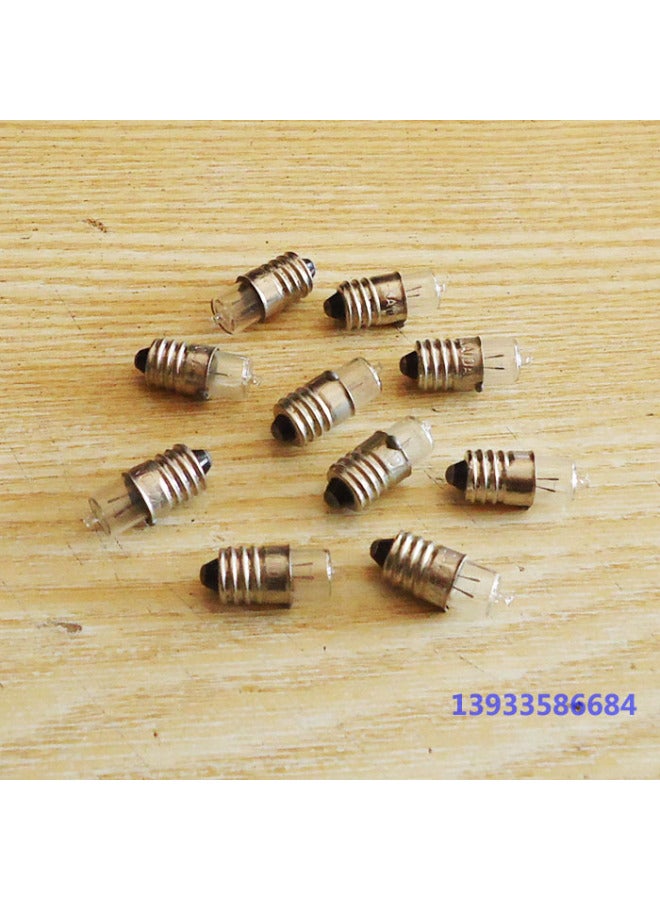 Old-fashioned Iron Flashlight No. 1, No. 2, No. 5 Battery Yellow Tungsten Bulb Glass Sheet Tiger Head Kaida-Product Specifications:Set Of 10 Bulbs (default 2.5v)  - Image 1