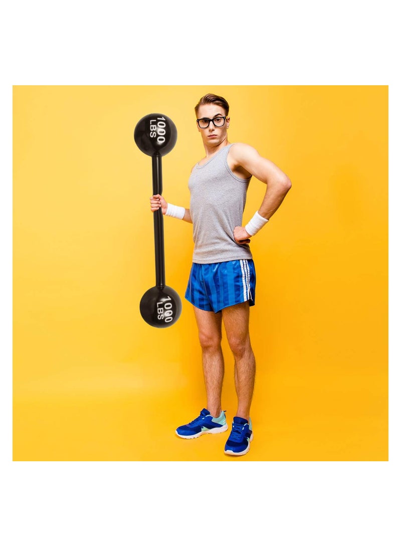 SOLARAE 4 PCS Giant Inflatable Dumbbell Barbell - Carnival Circus Birthday Strongman Party Decorations Supplies Fake Weights Cosplay Props - Blow Up Costume Photo Booth Props Accessory - Image 4