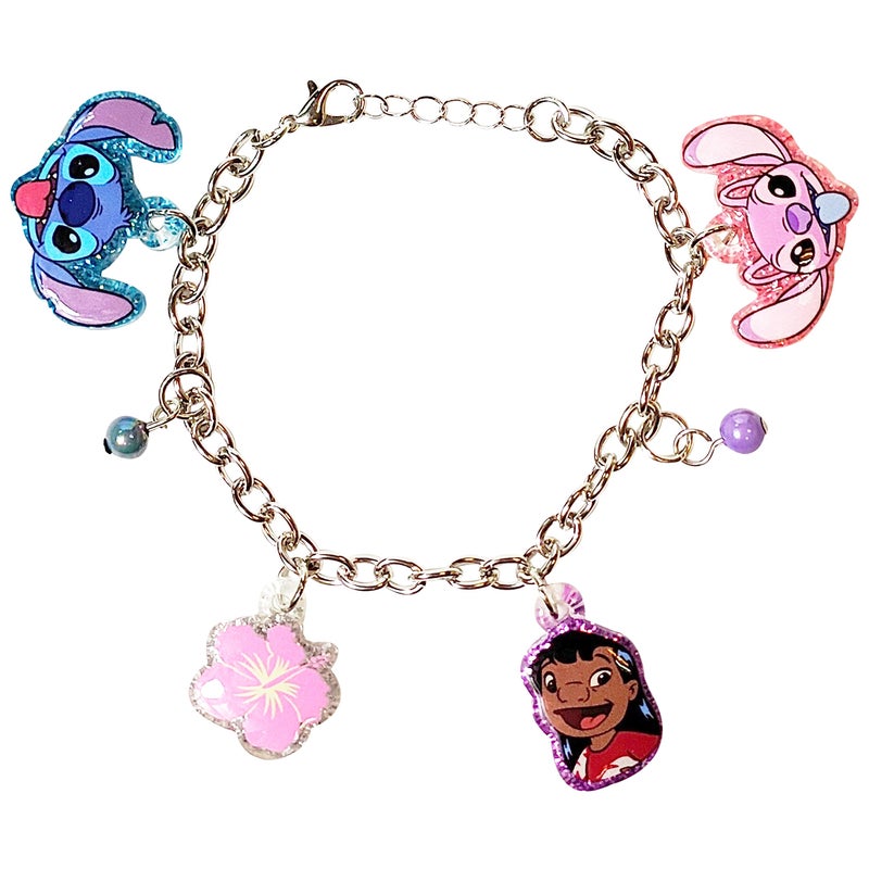 LUV HER Lilo and Stitch 7 Bracelet with Metal Charms Disney Stitch Ages 3 - Image 1