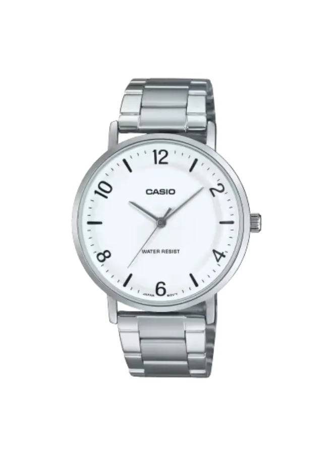 CASIO Men's Analog Display Watch With Silver Stainless Steel Strap - MTP-VT03D-7BDF