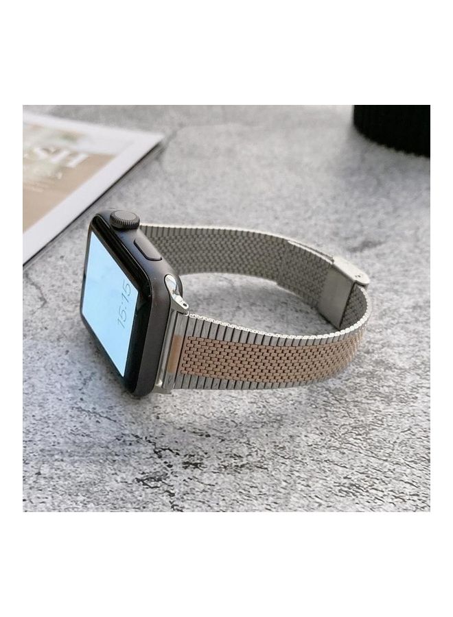 نيبمينينت سوار بديل من المعدن صغير لساعة أبل سيريس 7/6/SE/5/4/3/2/1 مقاس 42/44/45 مم ذهب / فضة ذهبي وردي - Image 1